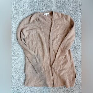 Maxwell Cozy Women's Long Open-Front angora Sweater Cardigan - Tan XS